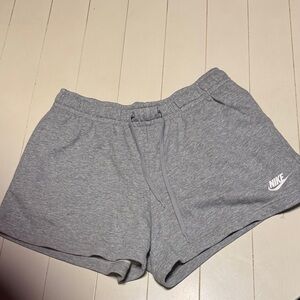 Nike Girls Light Gray Logo Athletic Shorts